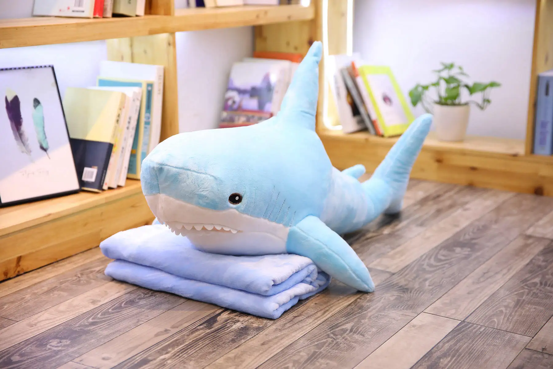 8(Have blanket) 100 см плюшевые игрушки, мягкая игрушка, милая большая акула, Детская кукла, детские игрушки для мальчиков, подушка для девочек, животные, для чтения, подарки на день рождения - Цвет: 8(Have blanket)