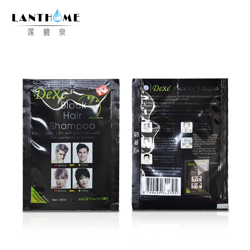 5 Минут Быстрого черного шампуня для волос цвет белый станет черным тоником
