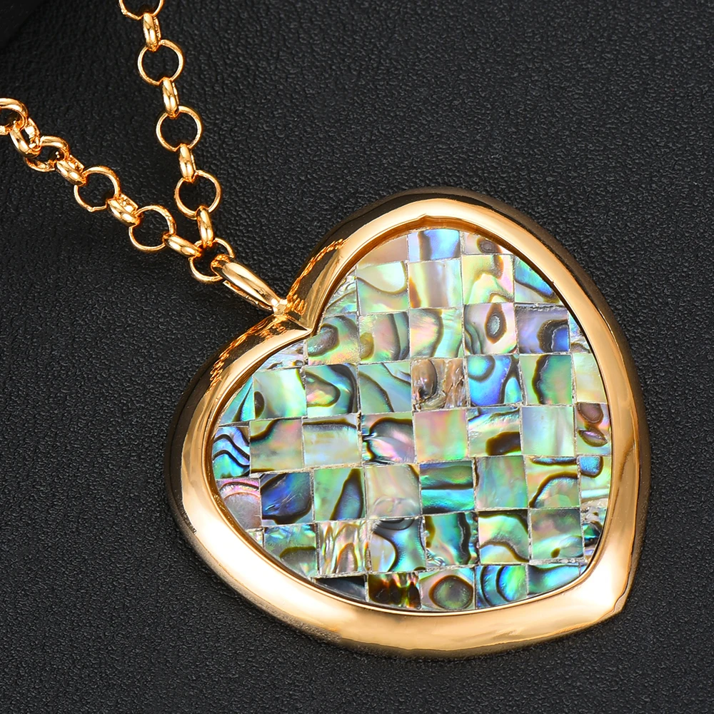 

Blachette Romantic Heart Pendant Necklace Jewelry for Women Party Anniversary Daily Girl Lover Gift Handmade Hot Big Opal Charm
