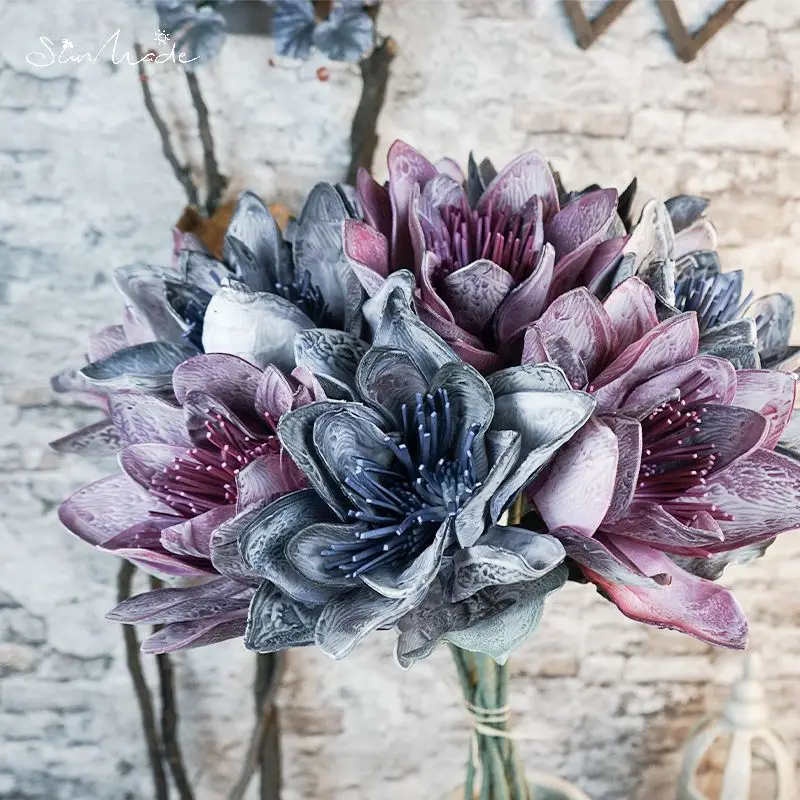 SunMade большой лотос искусственный декор дома цветочная композиция DIY свадебные