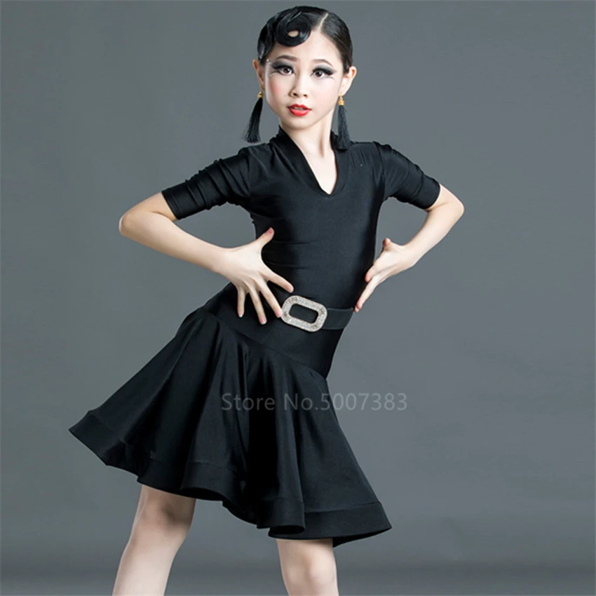 Платье для латинских танцев Детский спортивный костюм бальных маленьких девочек