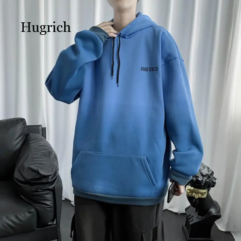 

New Gradients Korean Men Hoodies 2021 Autumn New Men's Hooded Sweatshirts Fashion Man Streetwear Casual Pullovers