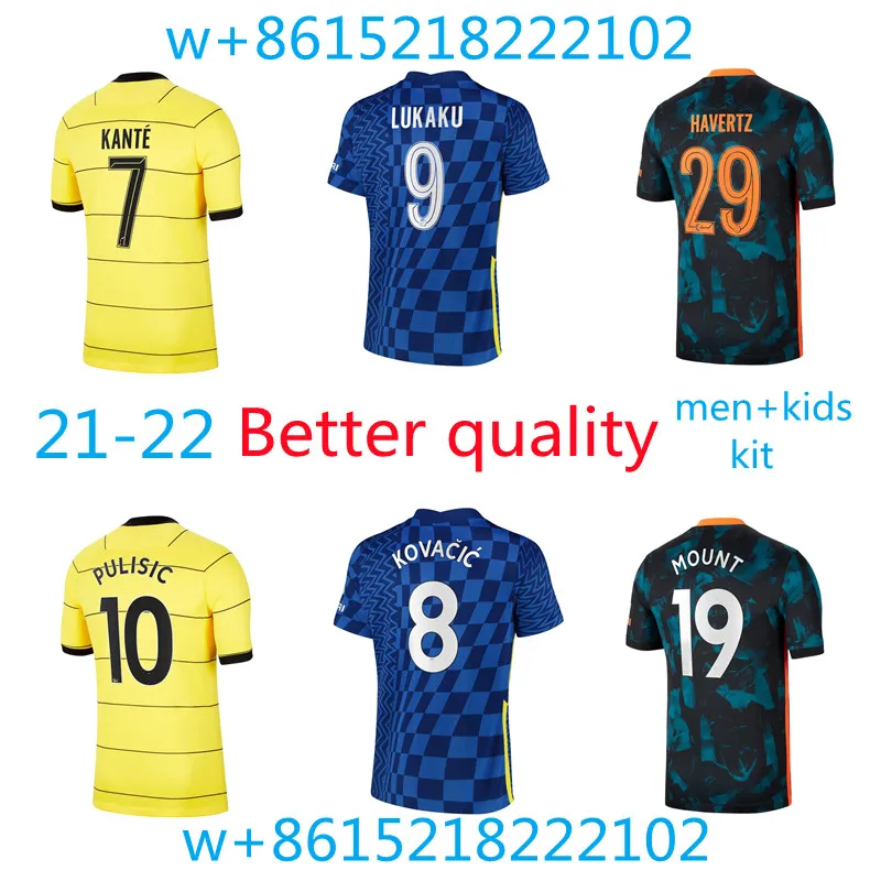 

21 22 Lukaku Chelsea cfc Jersey Pulisic Werner Ziyech Havertz Kante M.Mount Kovacic Top aldult kids kit