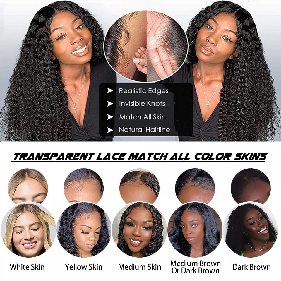 

T Part Lace Human Hair Wig For Black Women Remy Brazilian Kinky Curly Wigs 150% Density 13X1 Lace Wig With Baby Hair