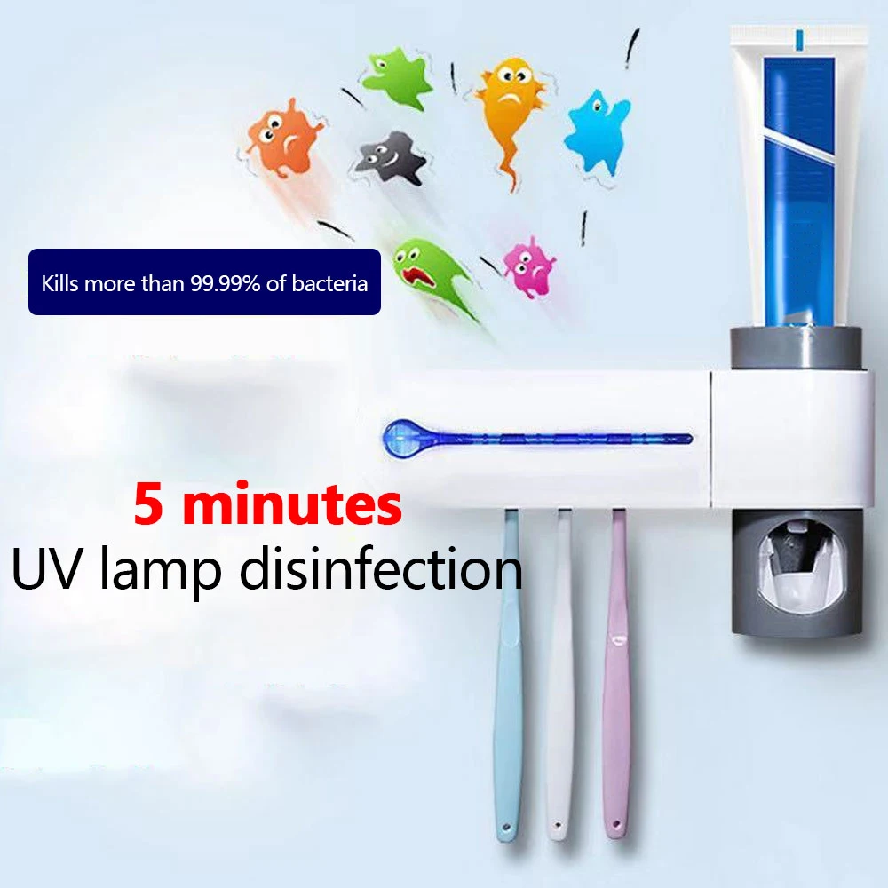 

3 In 1 Multifunctional Ultraviolet Toothbrush Disinfection Sterilizer Toothbrush Rack Shelf UV Disinfector Toothpaste Squeezers