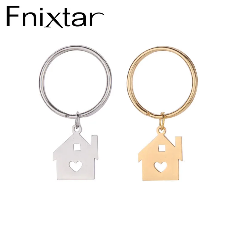 Fnixtar сердце дом очарование брелок зеркальная полировка нержавеющая сталь любовь