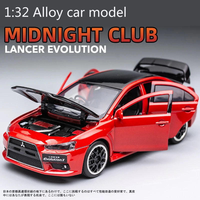 

1:32 Mitsubishi Lancer EVO модель автомобиля из сплава с открытой дверью со звуком светильник детская Игрушечная модель автомобиля
