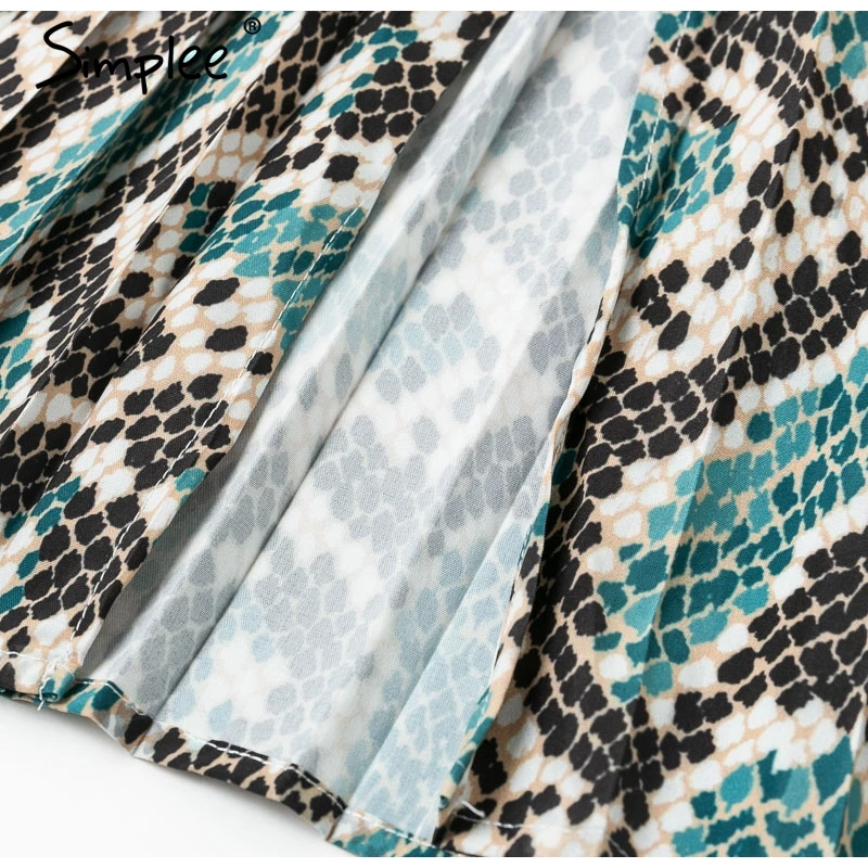 Женское платье-рубашка Simplee со змеиным принтом женское винтажное зеленое длинное