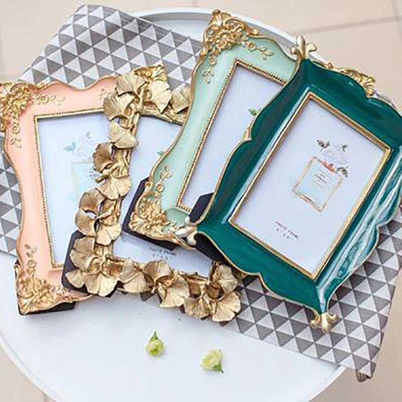 

Nordic Resin Photo Frame Resin Picture Holder Gift Home Decoration European Retro Creative Decoration Crafts Photo Props