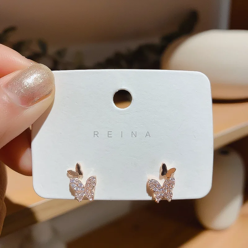 Классические металлические женские серьги бабочки Простые Модные украшения