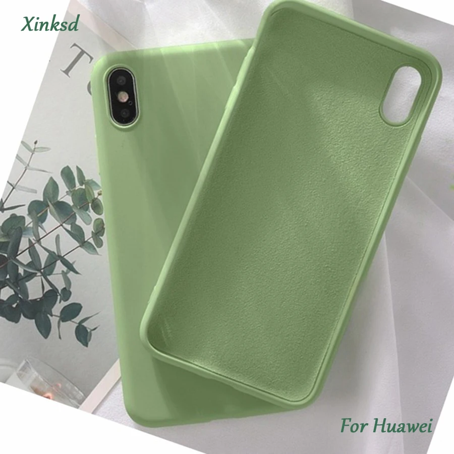 Чехол для Huawei P30 Lite P Smart Y5 Y9 2019 Mate 20 P20 Pro однотонный силиконовый чехол Honor 8X Nova 3i 9 10