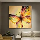 Абстрактная Очаровательная Масляная картина Arthyx с изображением бабочек, ручная работа, животные, Настенная картина для детской комнаты, домашний декор