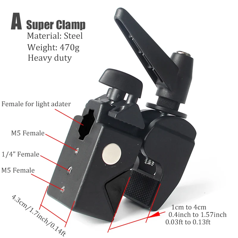 BFOLLOW Super Clamp для стола Magic Boom Arm Mount с 3/8 &quot1/4&quot женской тяжелой фотографией |