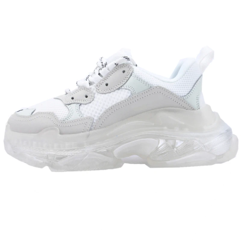 

2021 Top Fashion Triple S Crystal Bottoms Mens Womens Casual Shoes Paris Vintage Dad Designer Platform 17FW New Flat Luxury Snea