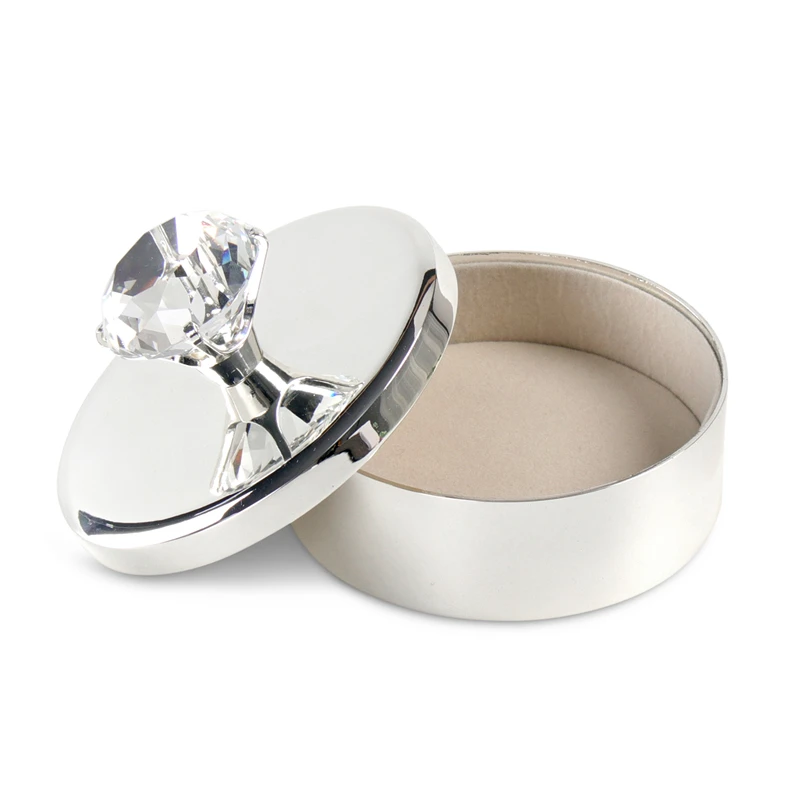 

Lasody Ladies Diamond Jewelry Small Gift Box 8x10.5 Zinc Alloy Glossy Silver Wedding Anniversary