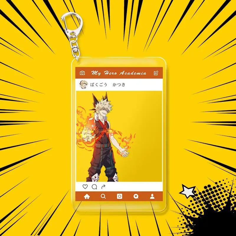 

New Anime Demon Slayer Acrylic Keychains Your Beans Transparent Group Photo Card Key Chain Animation Pendant Pretty Girl Keyring