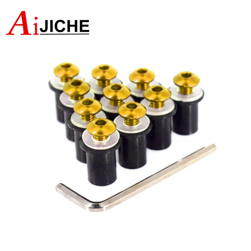 

Болты для лобового стекла мотоцикла, комплект крепежных винтов и гаек M5 5 мм, 10 шт. для MONSTER 620 696 796 749 1098S 821 1200S 797 695