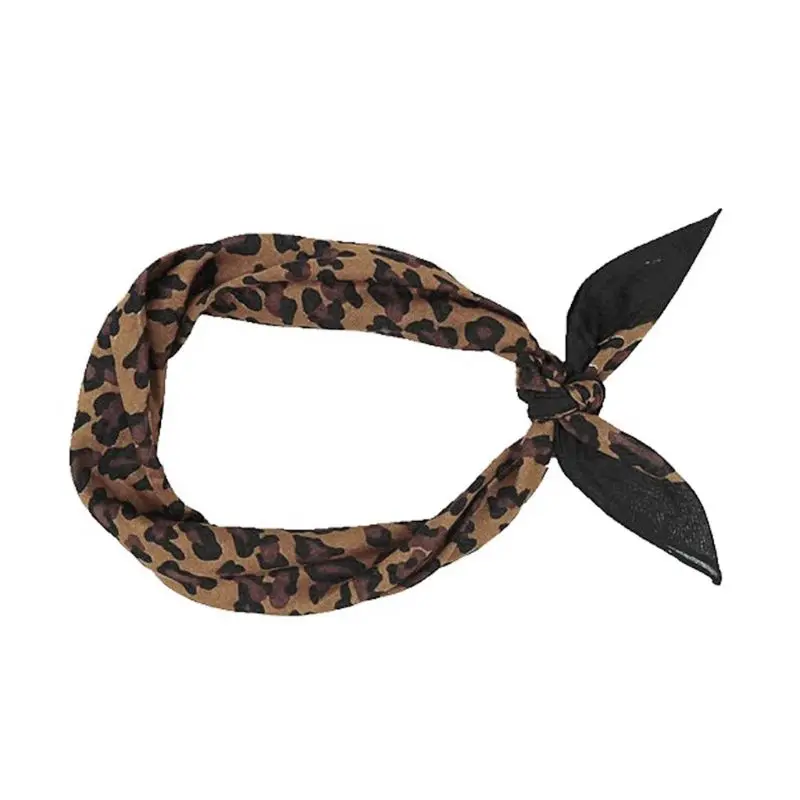 

Bohemian Vintage Leopard Tiger Print Unisex Cotton Square Scarf Outdoor Cycling Headband Bandana Hip-Hop Wristband Neck Tie PXPB