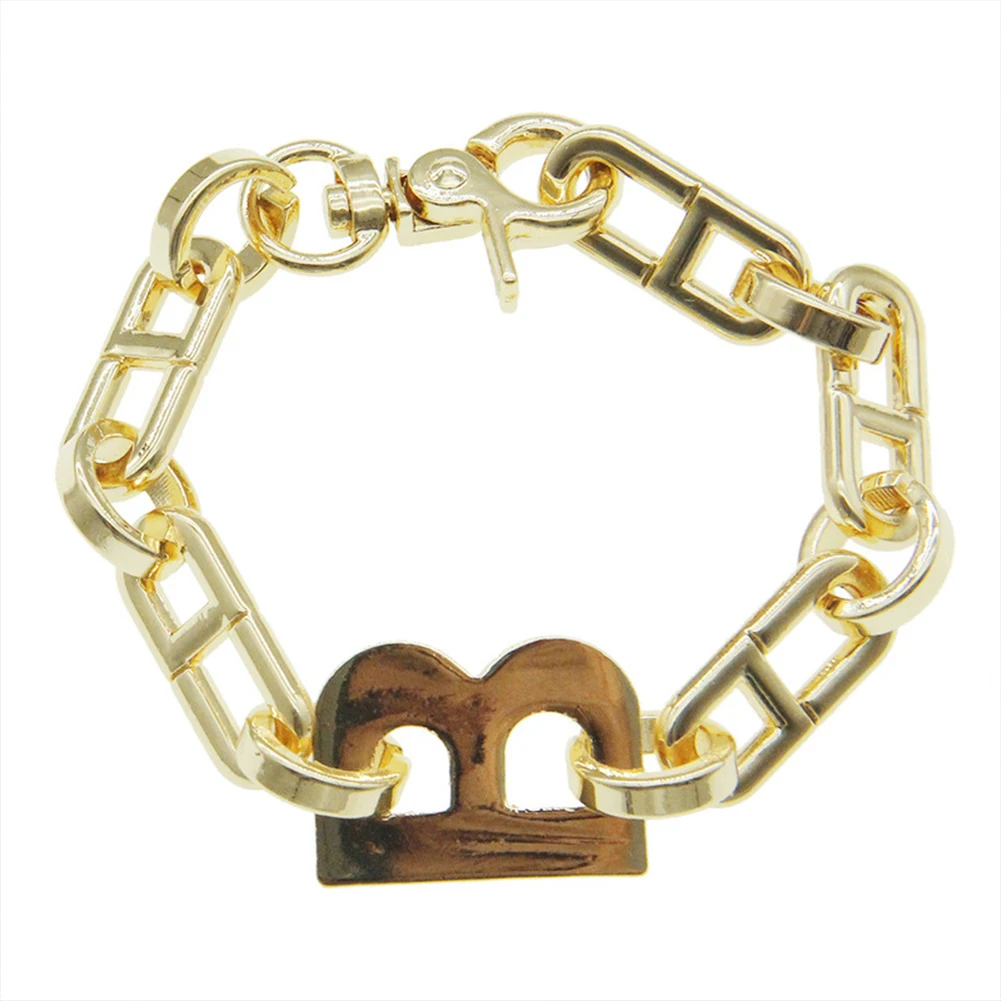 Новинка 2021 популярный дизайн золотистые металлические браслеты с буквами B для