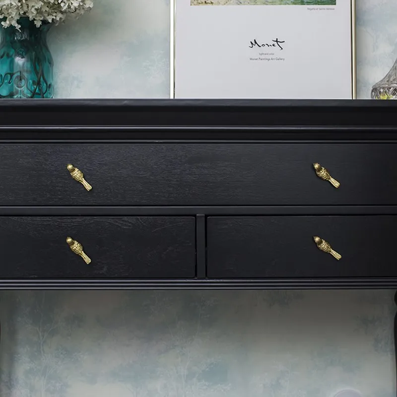 1 шт. Ретро Твердые Латунные Ручки Золотое перо маленькая птичка в форме двери