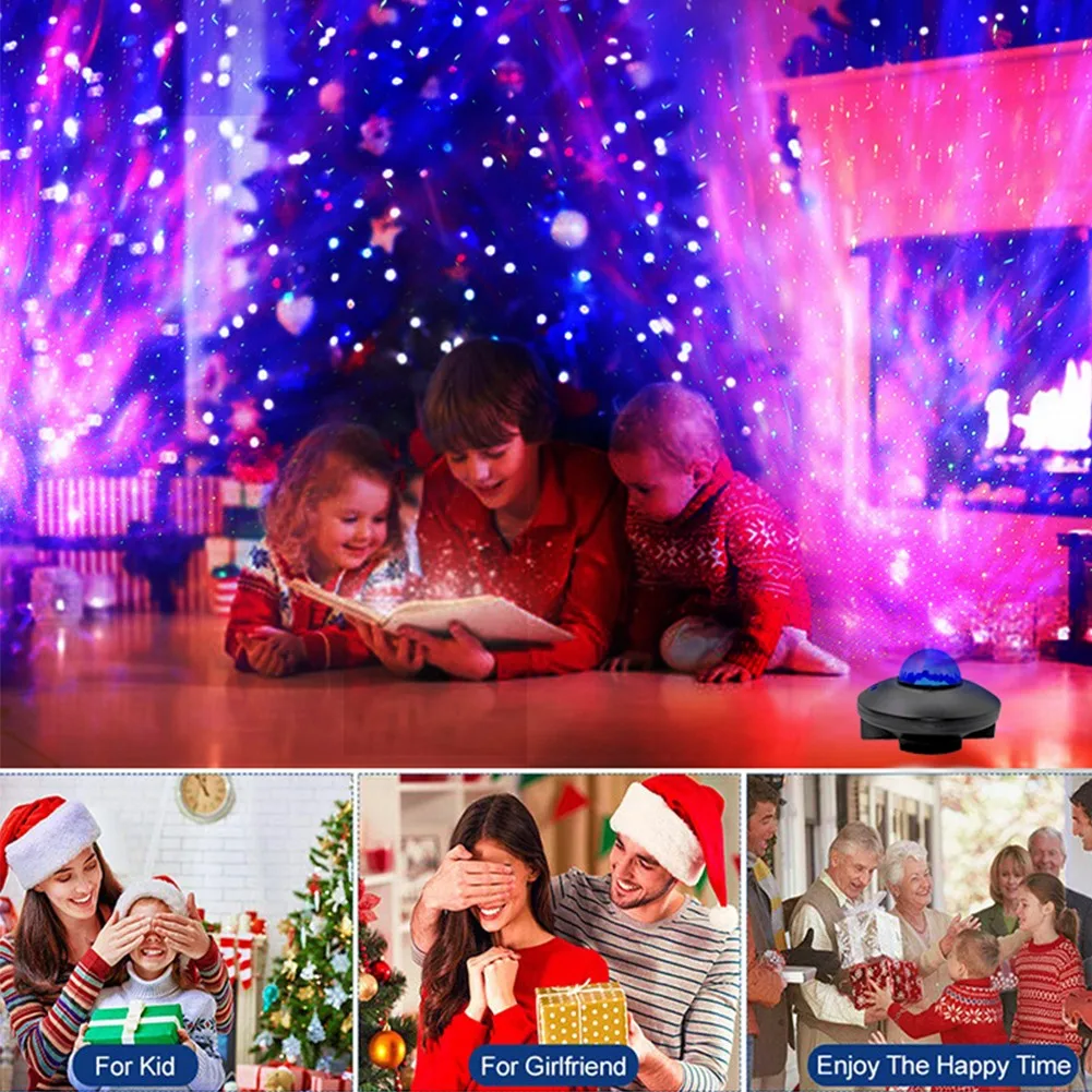 

Remote Control Starry Sky Projection Lamp Bluetooth USB Voice Control Music Player USB Charging Colorful Romantic Night Light