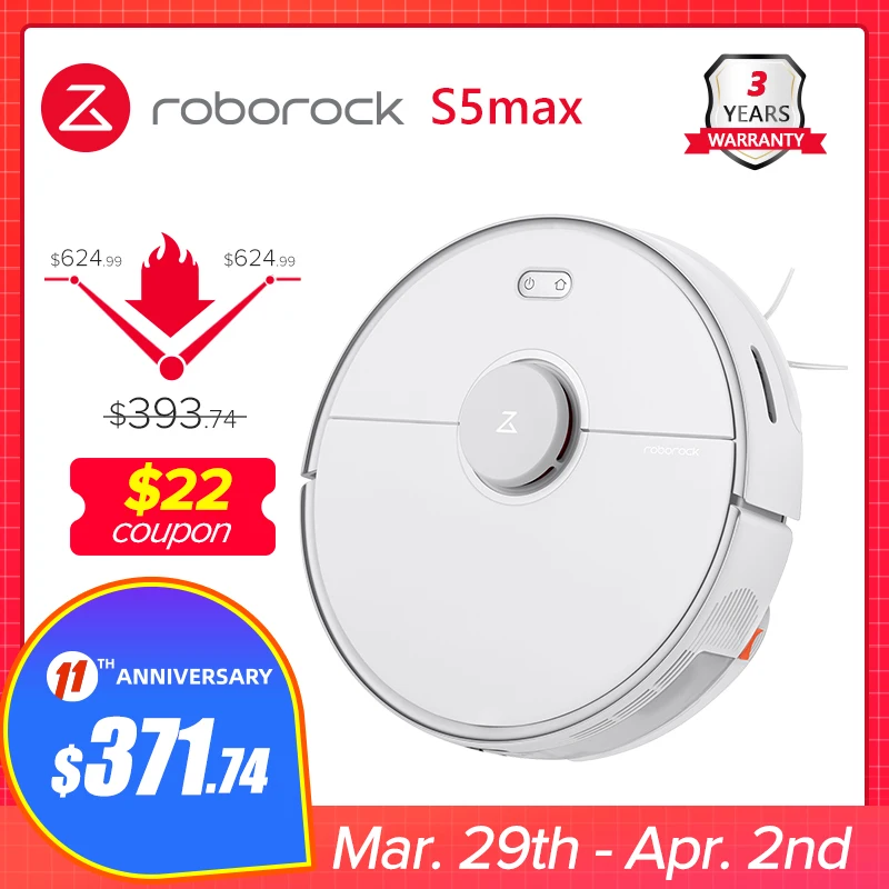 2021 Roborock S5 max Vacuum Cleaner Wet Dry Robot Mopping Sweeping Dust Sterilize Smart Planned Wash Mop upgrade for S50 S55
