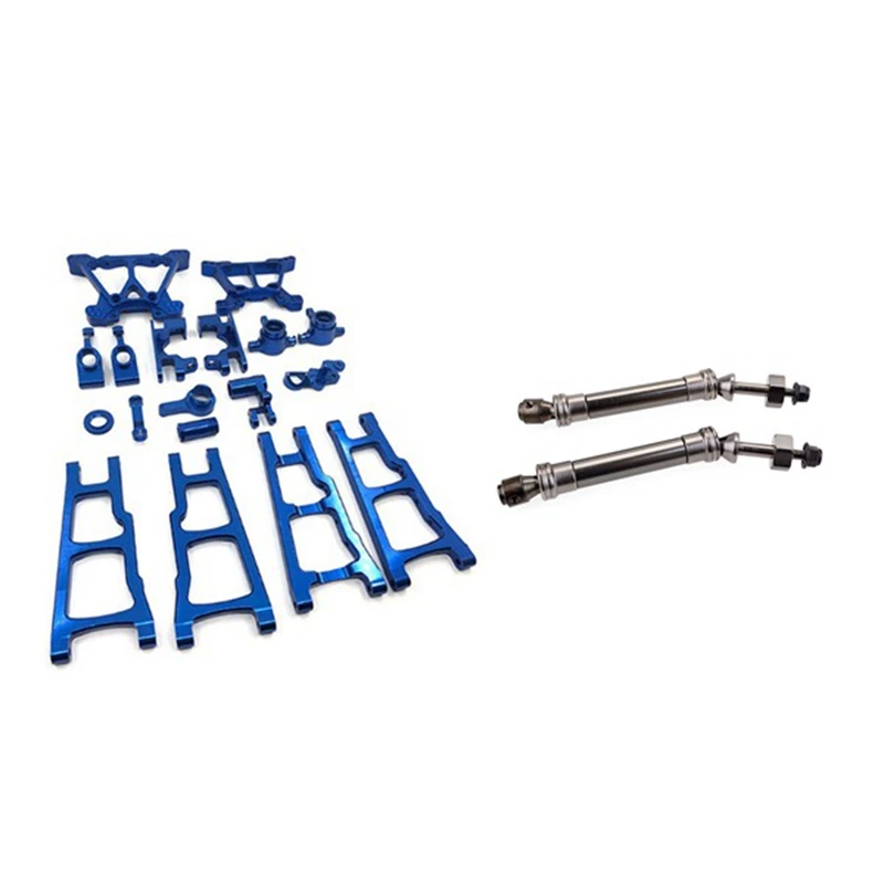 

1 Set 1/10 Rc Car Aluminum Alloy Metal Upgrade Chassis Parts Kit & 2Pcs Cvd Steel Rear Drive Shaft Assembly Heavy Duty