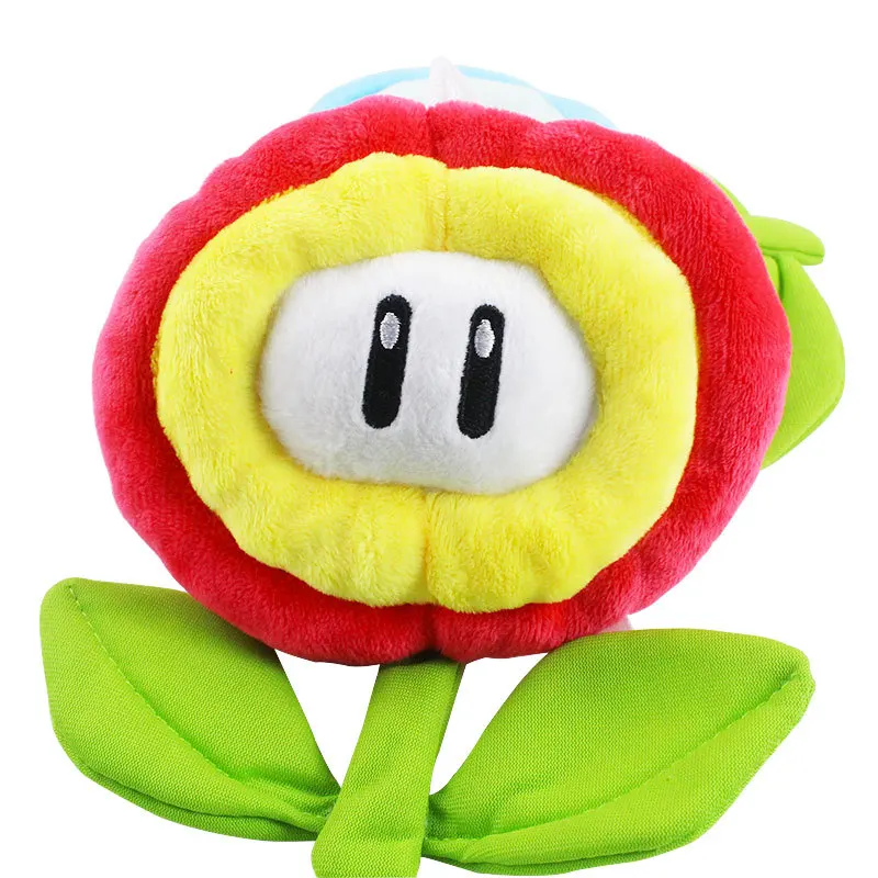 

17cm Cartoon Game Plush Toy Super Mario Plush Flower Blue Ice Flower Soft Stuffed Doll Lovely Gift