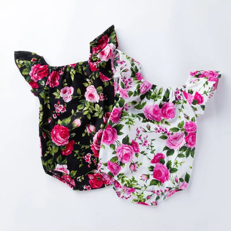 Милый комбинезон с цветочным рисунком комплект одежды из 2 предметов для