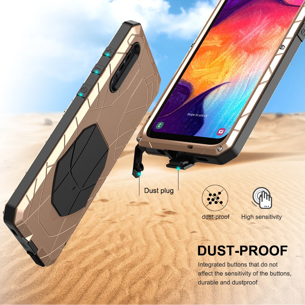 Для samsung Galaxy A30s A51 чехол для телефона жесткий алюминиевый металлический Закаленное стекло Защитная крышка для экрана сверхмощная защита A71 крышка