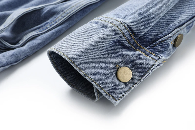 

[EAM] Women Bandage Pockets Blue Denim Dress New Stand Collar Long Sleeve Loose Fit Fashion Tide Spring Autumn 2021 1DD4926