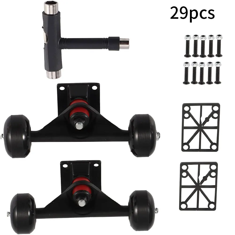 

29pcs Skateboard Accessories Kit surf skateboard trucks longboard truck fish board longboard steering bracket with T Type Wrench