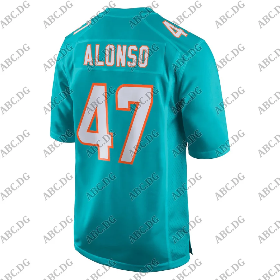 

Customized Stitch American Football Jersey Men Women Kid Youth Miami Kiko Alonso Aqua New Game Jersey