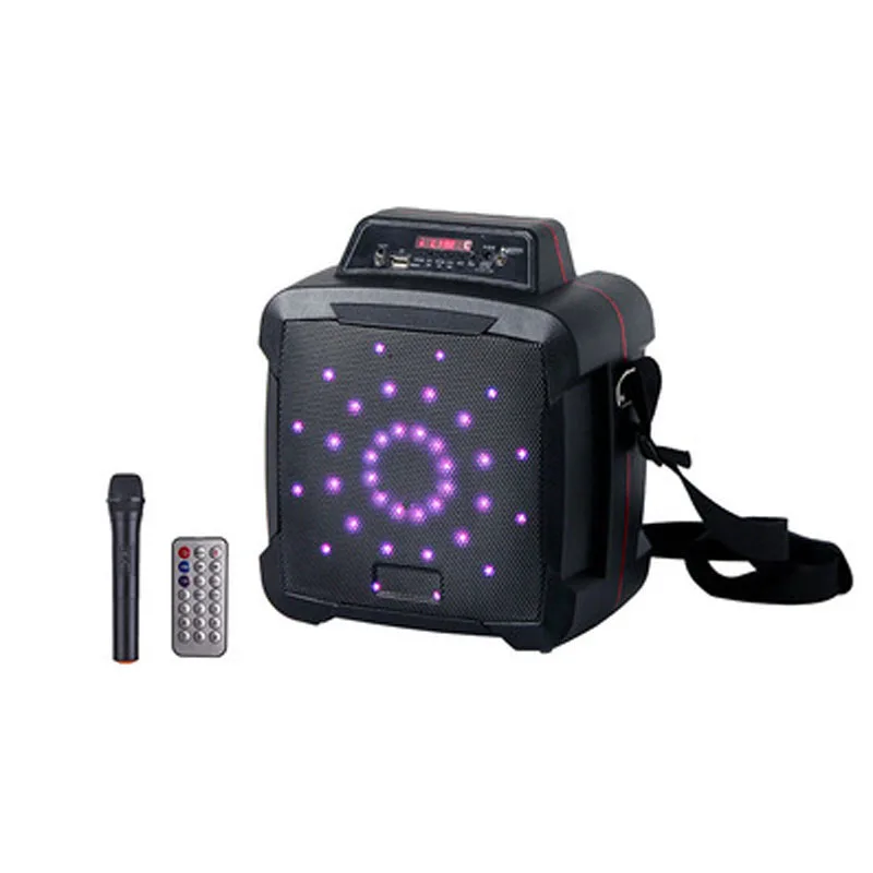 

Портативная уличная bluetooth Колонка высокой мощности 150 Вт сабвуфер стерео караоке квадратный танцевальный динамик с беспроводным микрофоно...