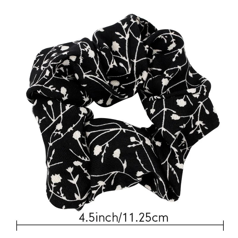 

Printed Floral Scrunchies Dot Hair Ties Elastic Hairband Hair Accessories for Women Girls Ponytail Holders 5 Colors Hairwear