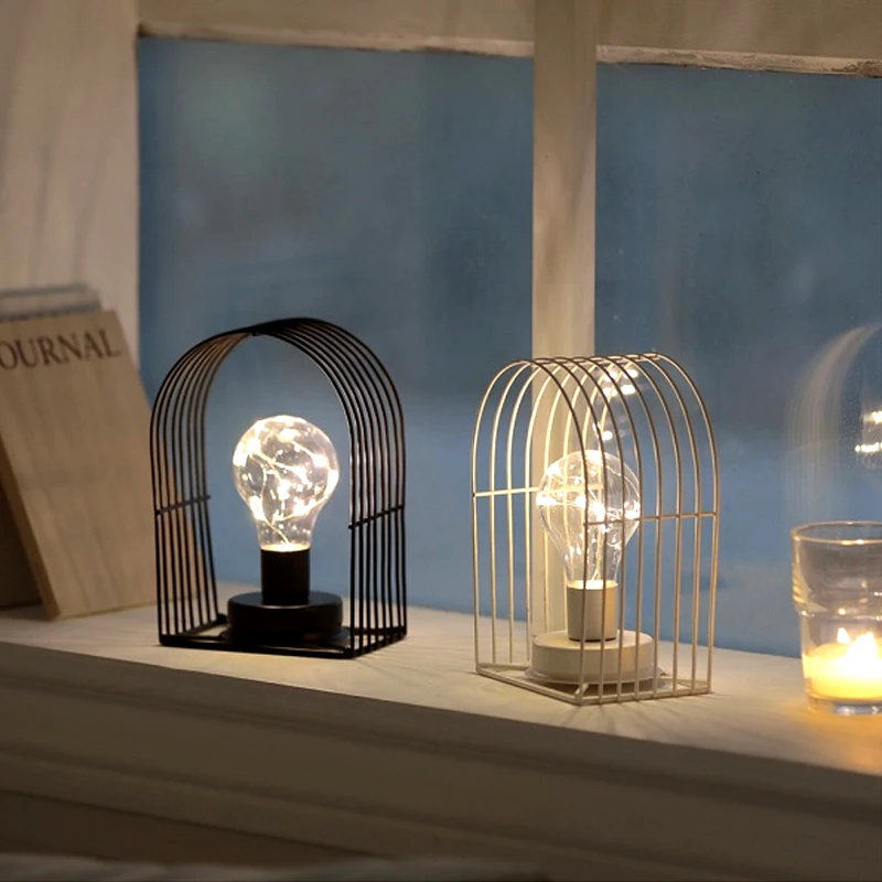 Настольная лампа в форме железного дома подсвечник из кованого железа ночник