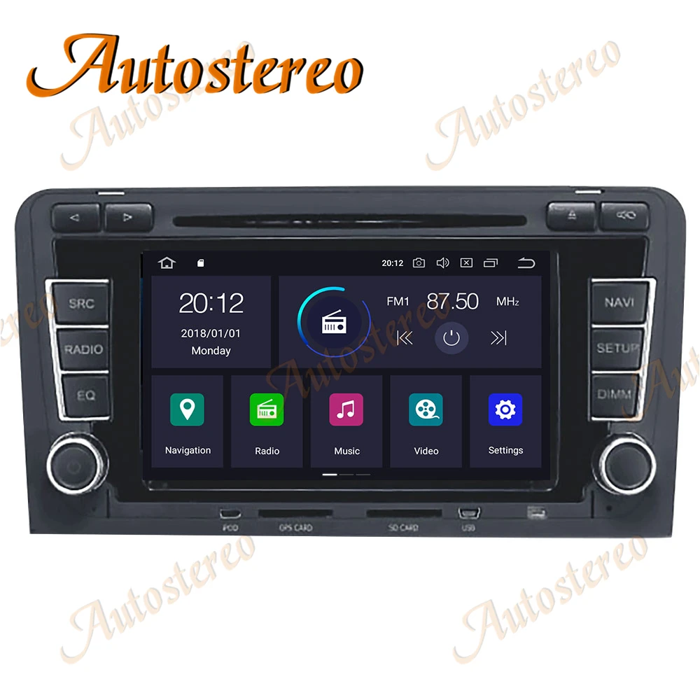 Android 10 0 4G + 64G Автомобильный gps навигатор автомобильный радиоплеер для Audi A3 S3 2003 2012