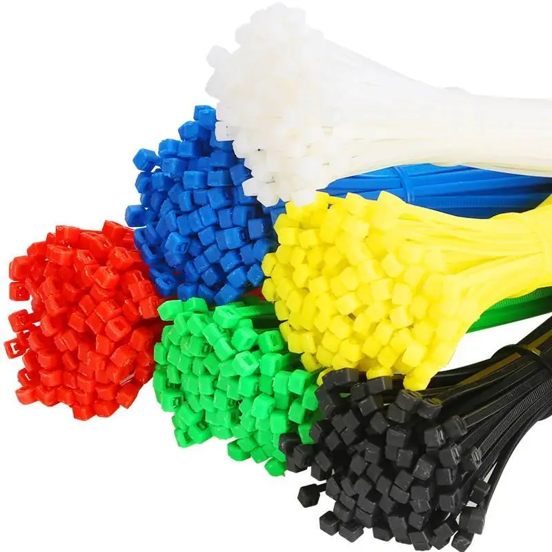 Самоблокирующиеся пластиковые нейлоновые кабельные стяжки 100 шт. черные