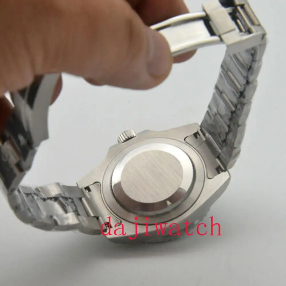 Мужские механические Автоматические часы 40 мм с черным циферблатом и синим