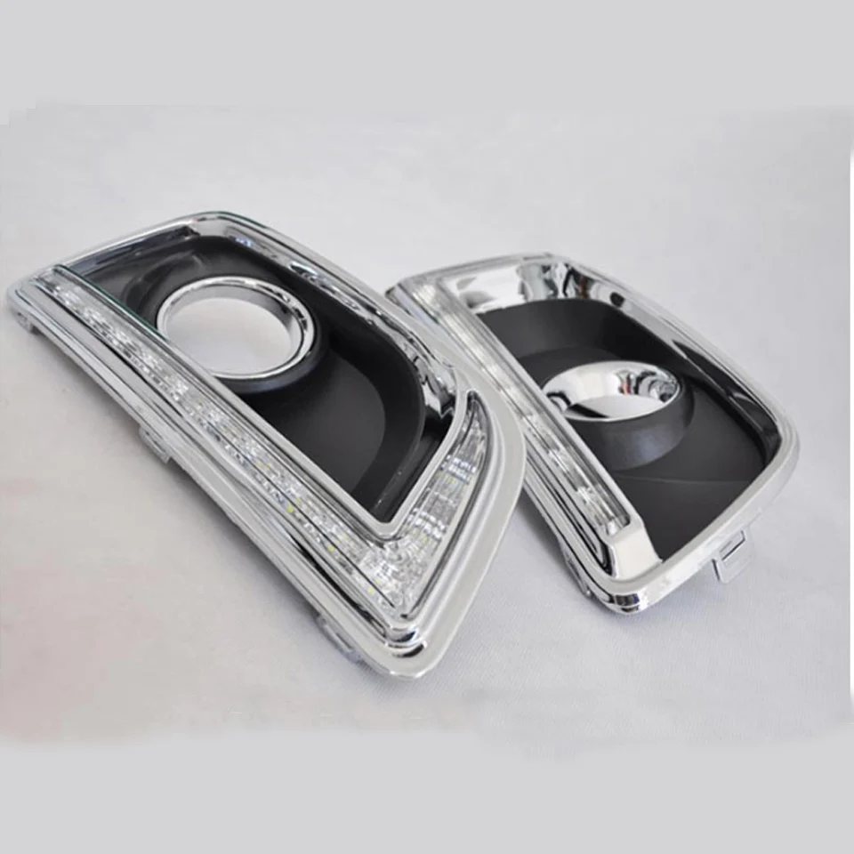 2 шт. светодиодный DRL Дневной ходовой светильник для Chevrolet Malibu 2011 2012 2013 автомобильный Стайлинг с противотуманной лампой отверстие поворотный светильник