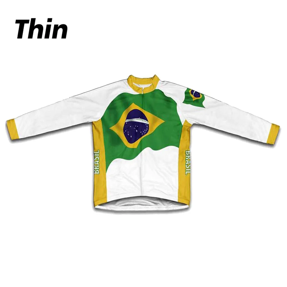 Классическая бразильская Мужская велосипедная Джерси с длинными рукавами