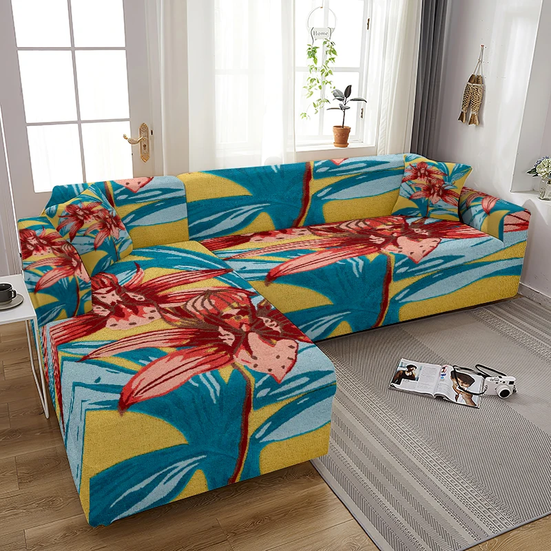 

Artistic Oil Painting Style Sofa Slipcover Flower Print All-inclusive Sofa Cover Cover Sofa L Shape Sofa Cover Idyllic Flowers