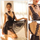 Однотонная ночная рубашка с V-образным вырезом, сексуальная ночная рубашка, Летняя женская одежда для сна, Повседневная Ночная рубашка, удобная кружевная Пижама