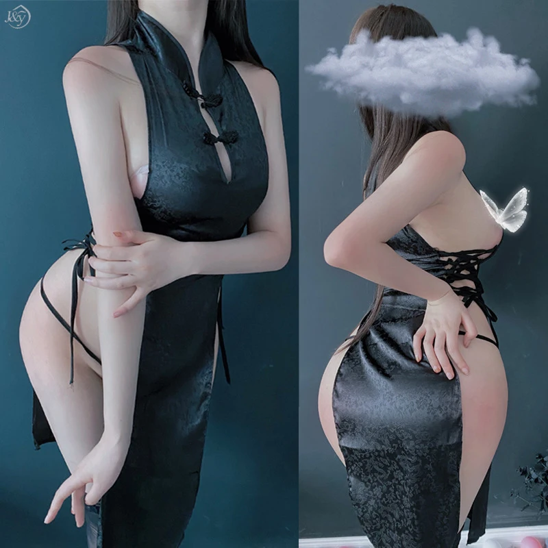 

Женское классическое атласное платье-Ципао Qipao для китайских народных танцев, соблазнительное нижнее белье с ведьмой, соблазнительное плат...