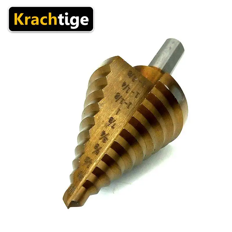 

Krachtige 1/4 - 1-3/8 Hss Step Cone Drill Bit Hole Cutter Set 10 Steps Metric Step Drill Wood Plastic Metal Drilling