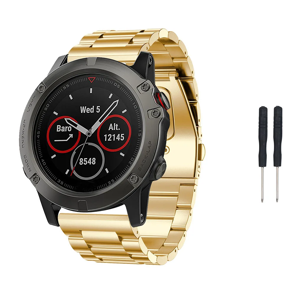 Metal Watch band Stainless Steel Bracelet Strap For Garmin Fenix 6X/5X Plus/Fenix 3/3 HR/D2/Descent Mk1 GPS Smart Watch Accessry