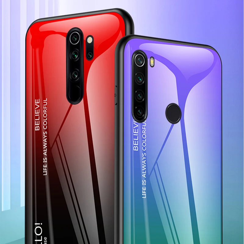 Для Xiaomi Redmi Note 8 Pro Чехол из закаленного стекла роскошный градиентный Мягкий