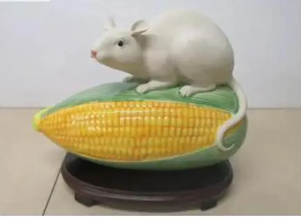 

Статуэтка из зодиака год крысы Золотая, Керамическая кукла люкс класса Wan, скульптура в виде животного, резьба, украшение для дома