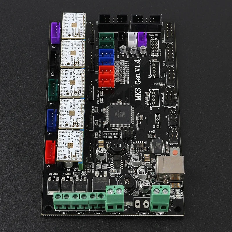 Материнская плата 3D принтера MKS GEN V1.4 + TMC2209 бесшумный привод совместим с Ramps1.4