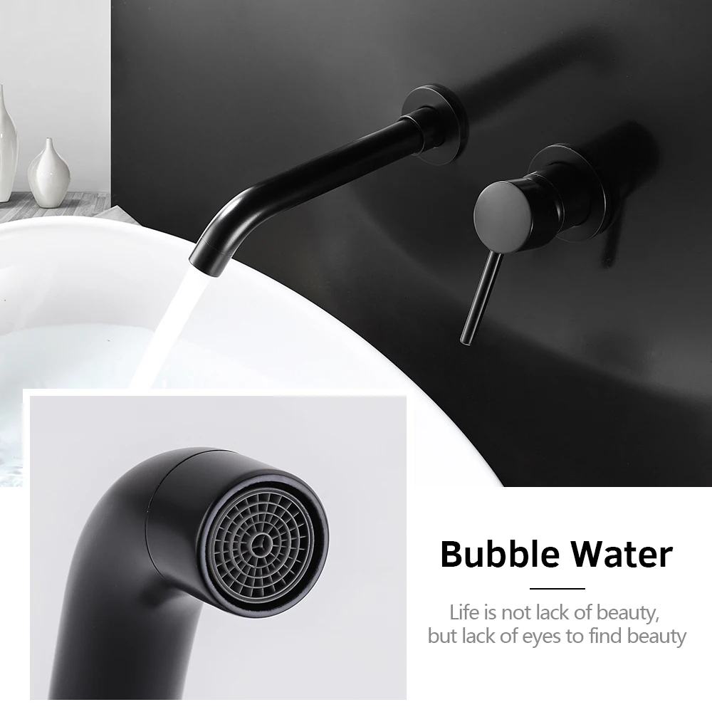 Смесители для ванной комнаты настенный черный смеситель раковины с одной ручкой